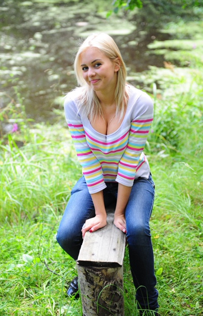 Outdoor blonde wife babe